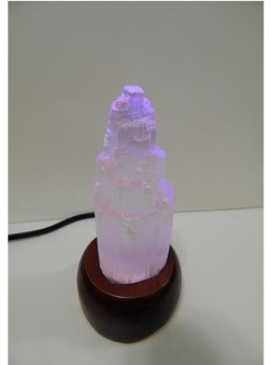 Luminária de Pedra Selenita Gipisita com Cromoterapia